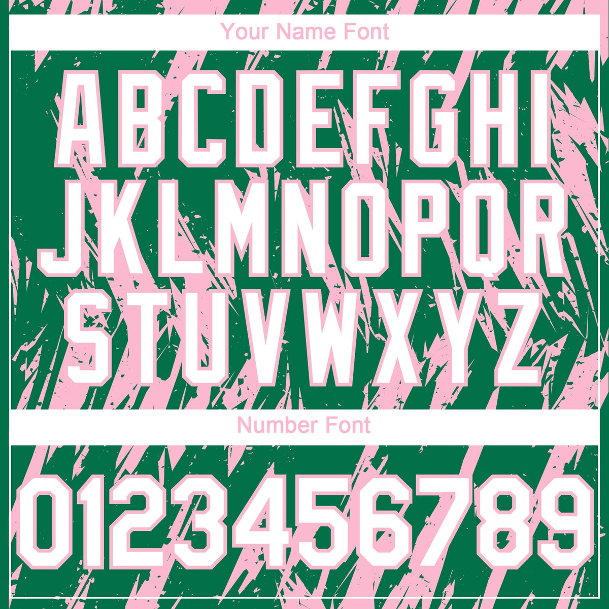 Custom Kelly Green White-Light Pink Splatter Torn Sharp Brush Stroke Authentic Baseball Jersey