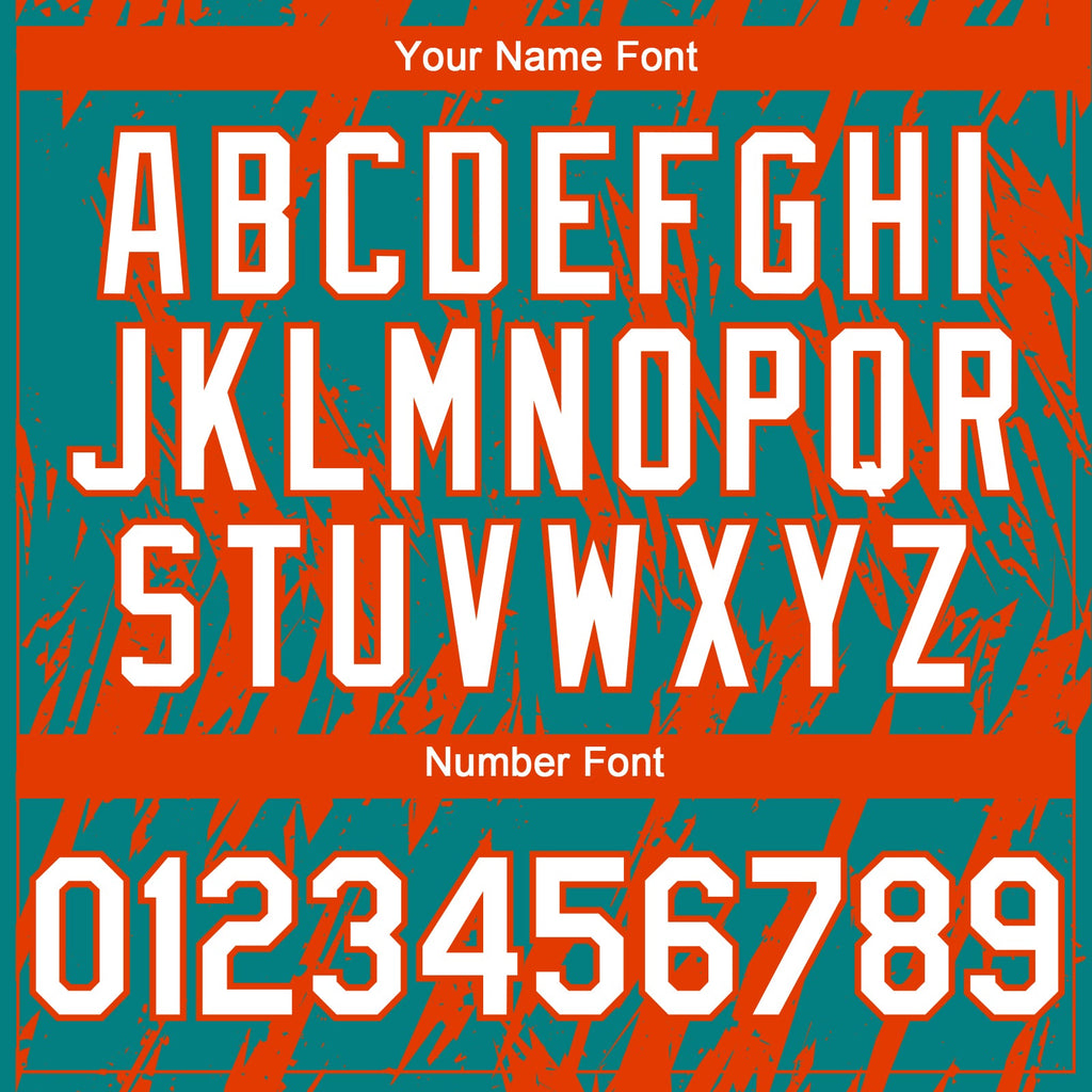 Custom Teal White-Orange Splatter Torn Sharp Brush Stroke Authentic Baseball Jersey