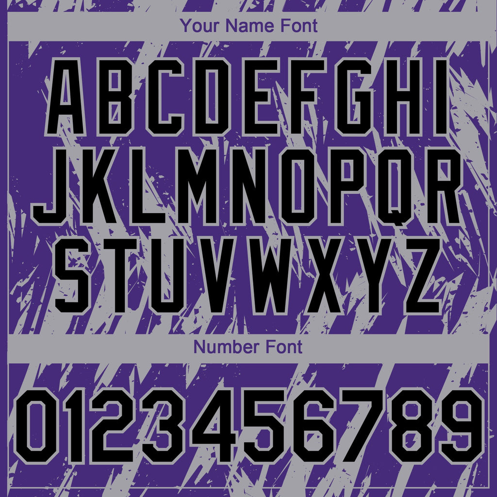 Custom Purple Gray Splatter Torn Sharp Brush Stroke Authentic Baseball Jersey
