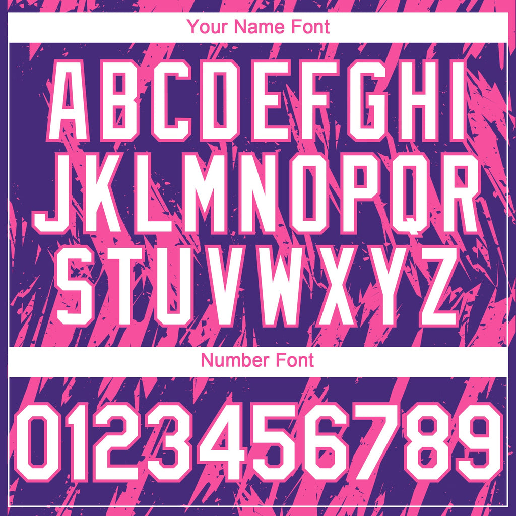 Custom Purple White-Pink Splatter Torn Sharp Brush Stroke Authentic Baseball Jersey