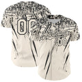 Custom Cream Black Distressed Scratch Brush Stroke Authentic Baseball Jersey