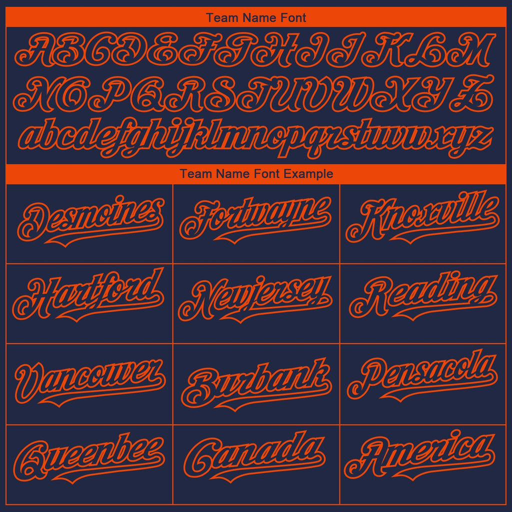 Custom Navy Orange 3D Denver City Edition Fade Fashion Authentic Baseball Jersey