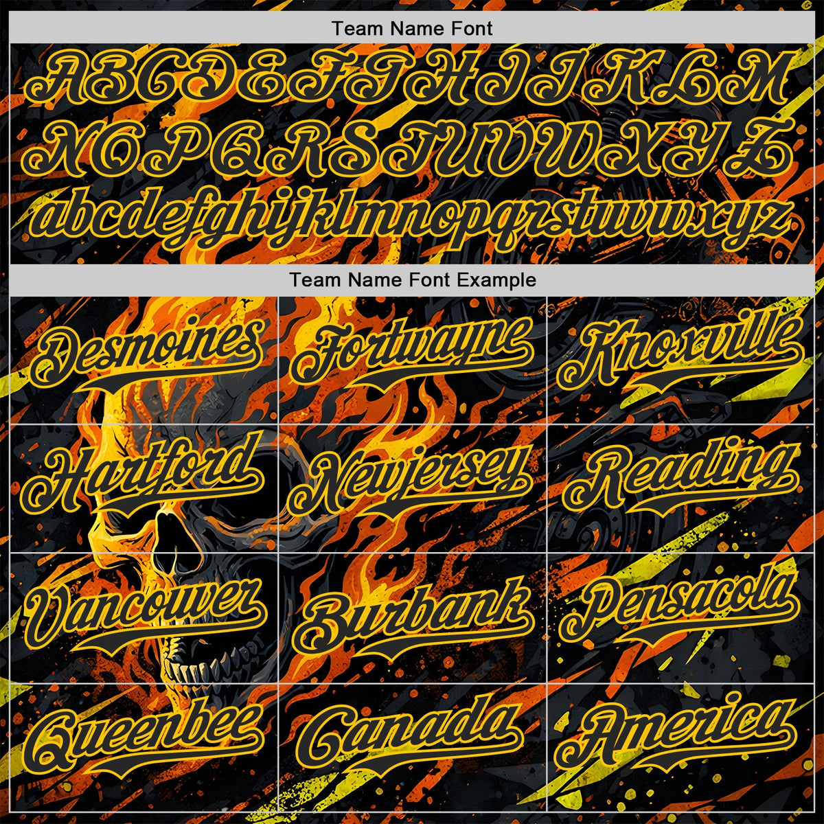 Custom Black Red-Yellow 3D Pattern Design Motorcycle Motocross Skull Flame Authentic Baseball Jersey