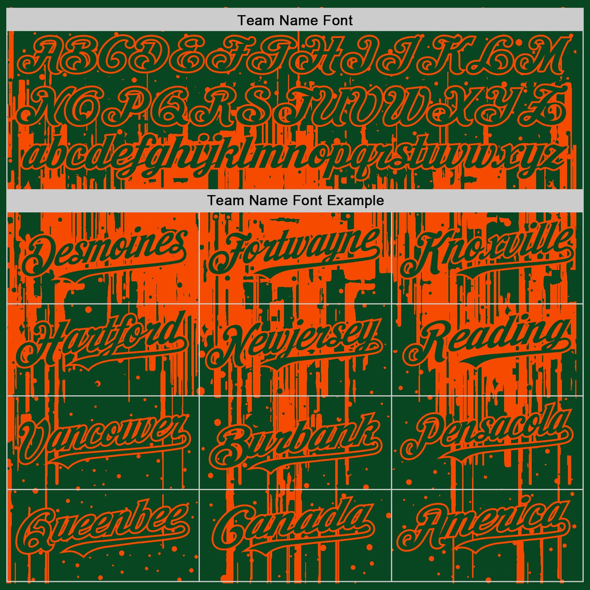 Custom Green Orange 3D Pattern Design Dripping Splatter Art Authentic Baseball Jersey