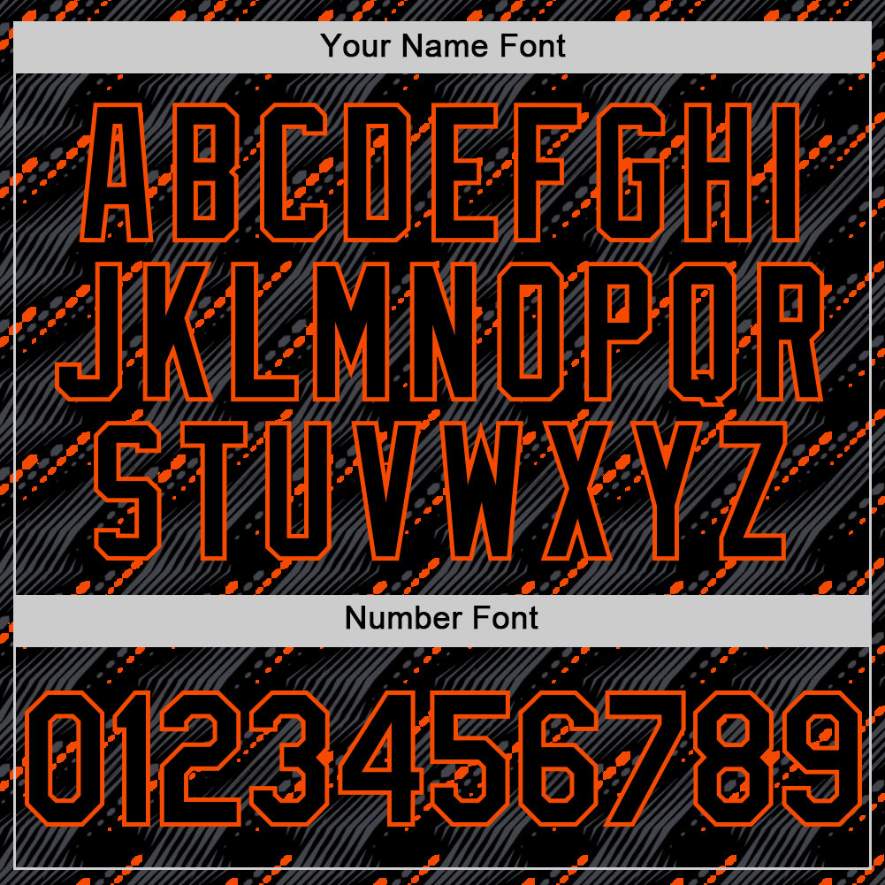 Custom Black Orange 3D Pattern Design Slant Lines Authentic Baseball Jersey