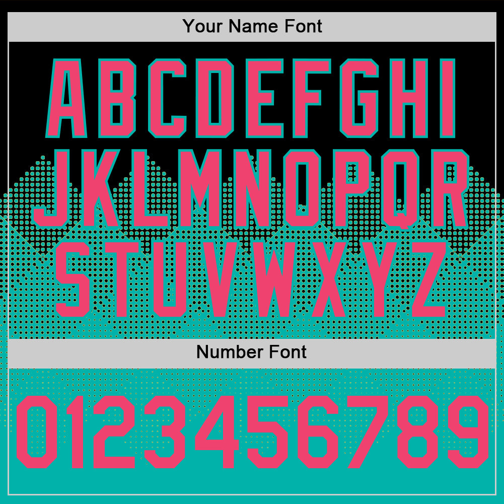 Custom Black Neon Pink-Aqua 3D Pattern Design Gradient Square Shapes Authentic Baseball Jersey