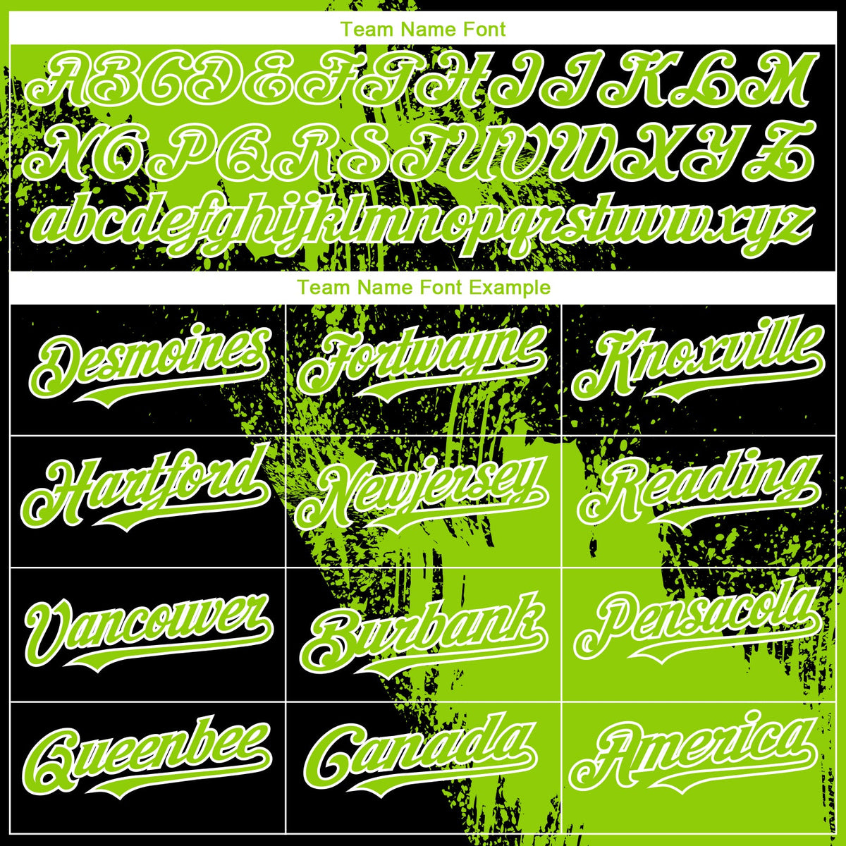 Custom Black Neon Green-White 3D Pattern Design Abstract Brush Stroke Authentic Baseball Jersey