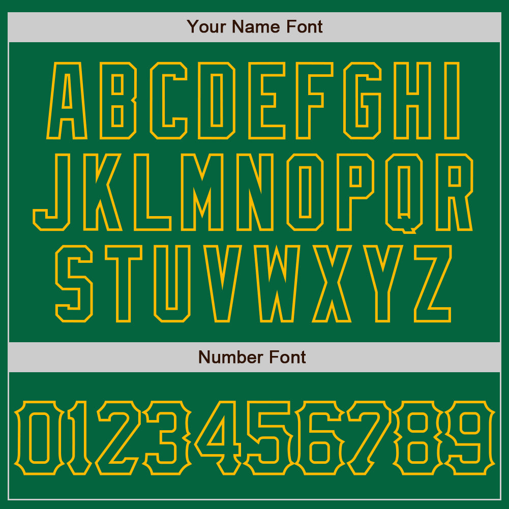 Custom Kelly Green Gold 3D Pattern Design Abstract Network Authentic Baseball Jersey