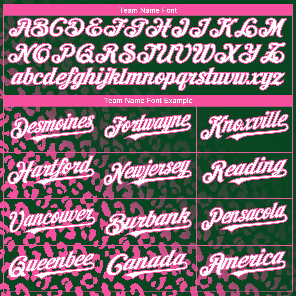 Custom Green White-Pink 3D Pattern Design Leopard Print Fade Fashion Authentic Baseball Jersey