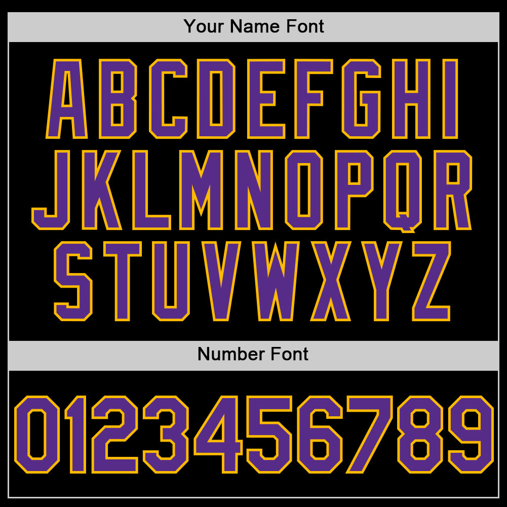 Custom Black Purple-Gold Line Authentic Baseball Jersey