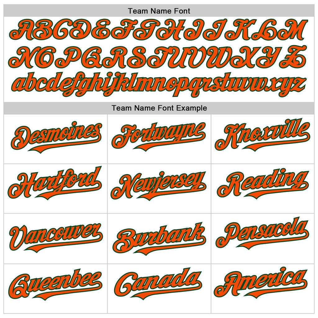 Custom White Green-Orange Line Authentic Baseball Jersey