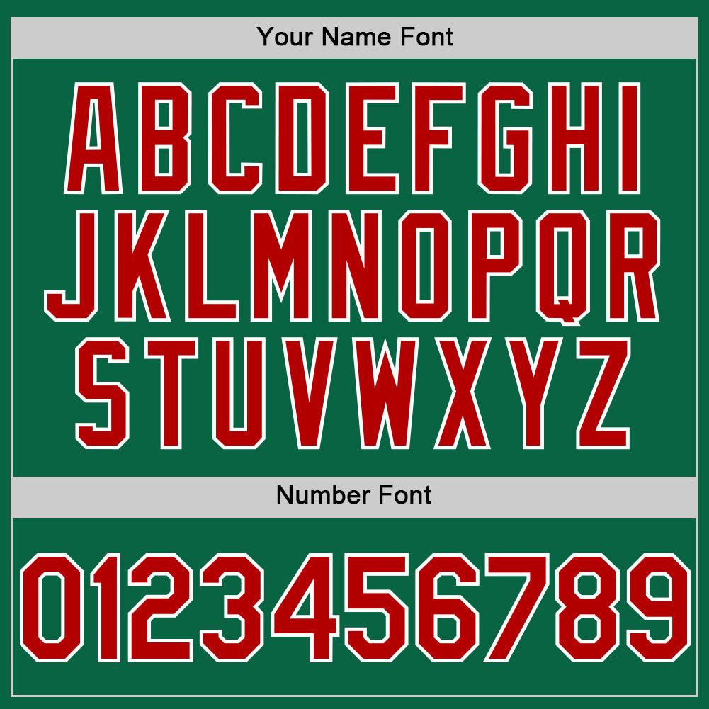 Custom Kelly Green Red-White Line Authentic Baseball Jersey