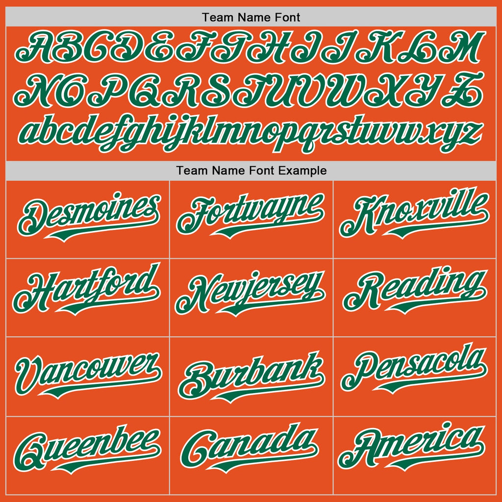 Custom Orange Kelly Green-White Line Authentic Baseball Jersey