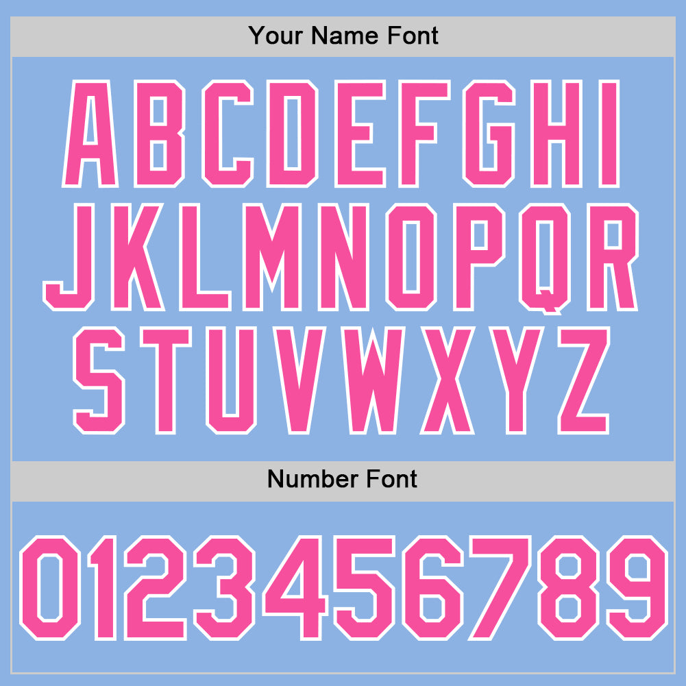 Custom Light Blue Pink-White Line Authentic Baseball Jersey