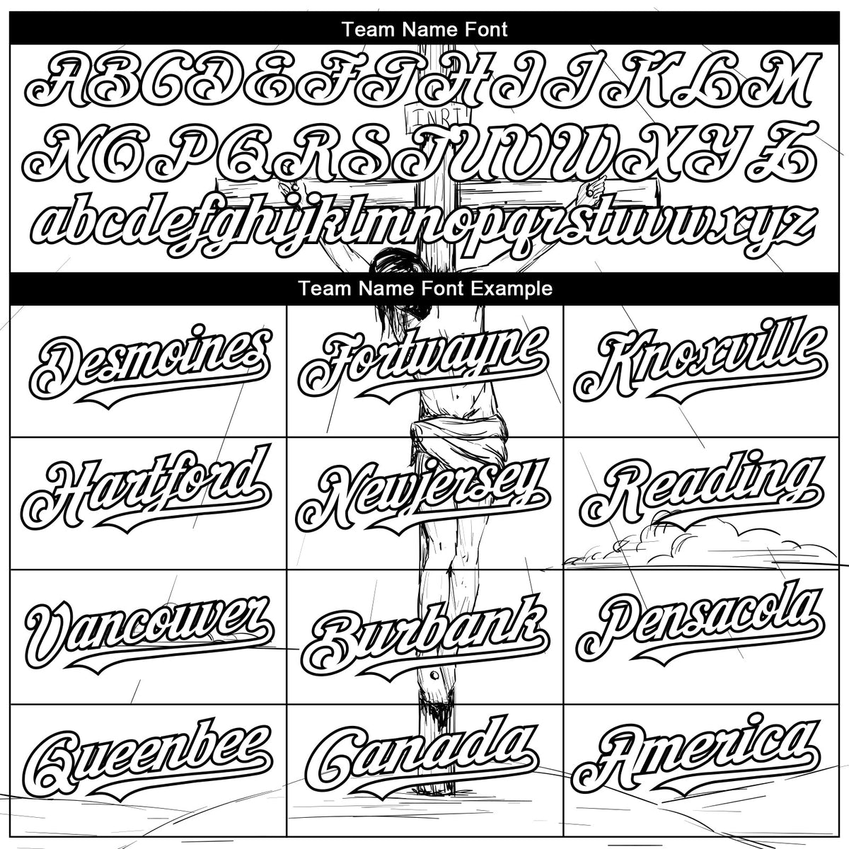Custom White Black 3D Pattern Design Religion Cross Jesus Christ Good Friday Authentic Baseball Jersey