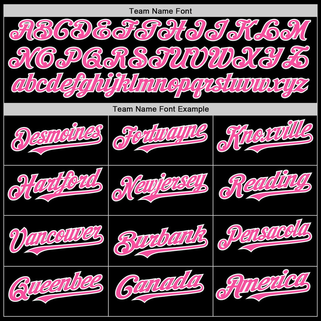 Custom Black Pink-White 3D Pattern Design Gradient Style Twinkle Star Authentic Baseball Jersey