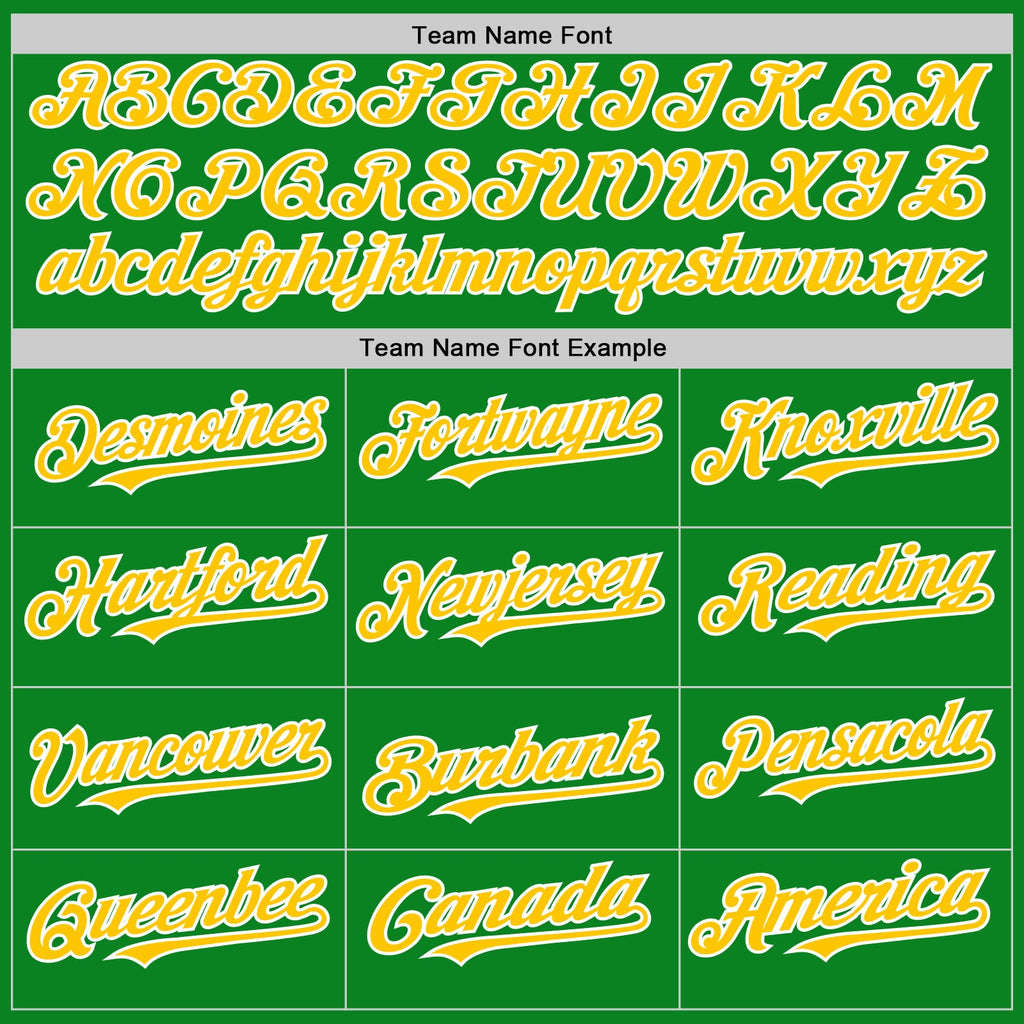 Custom Grass Green Yellow-White 3D Pattern Design Gradient Style Twinkle Star Authentic Baseball Jersey
