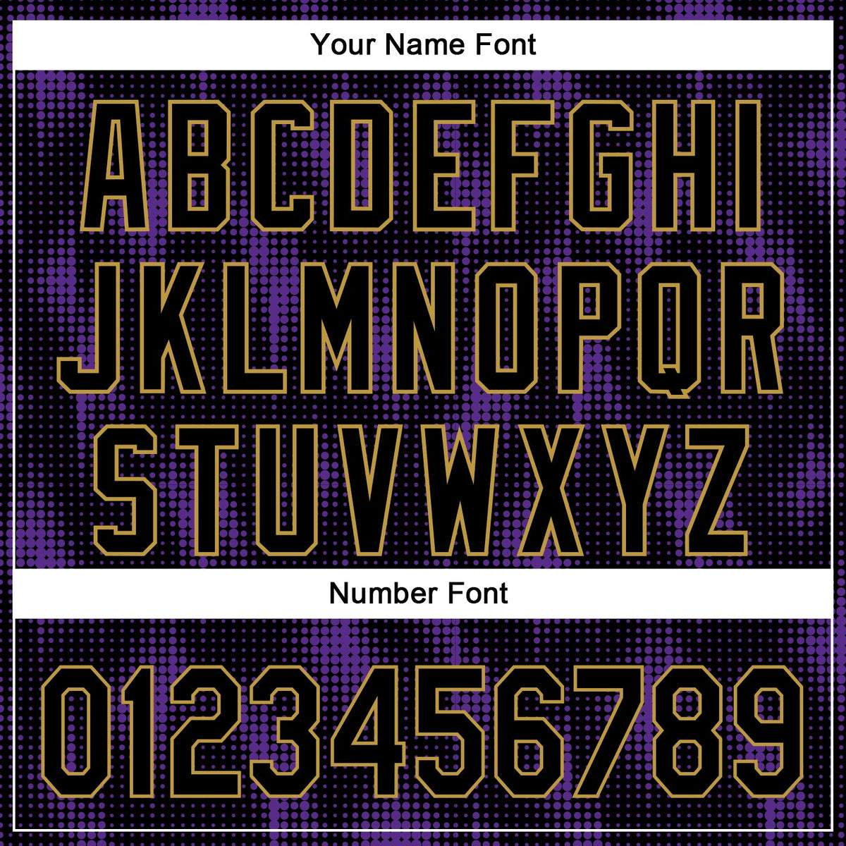 Custom Black Purple-Old Gold 3D Pattern Design Halftone Dots Authentic Baseball Jersey