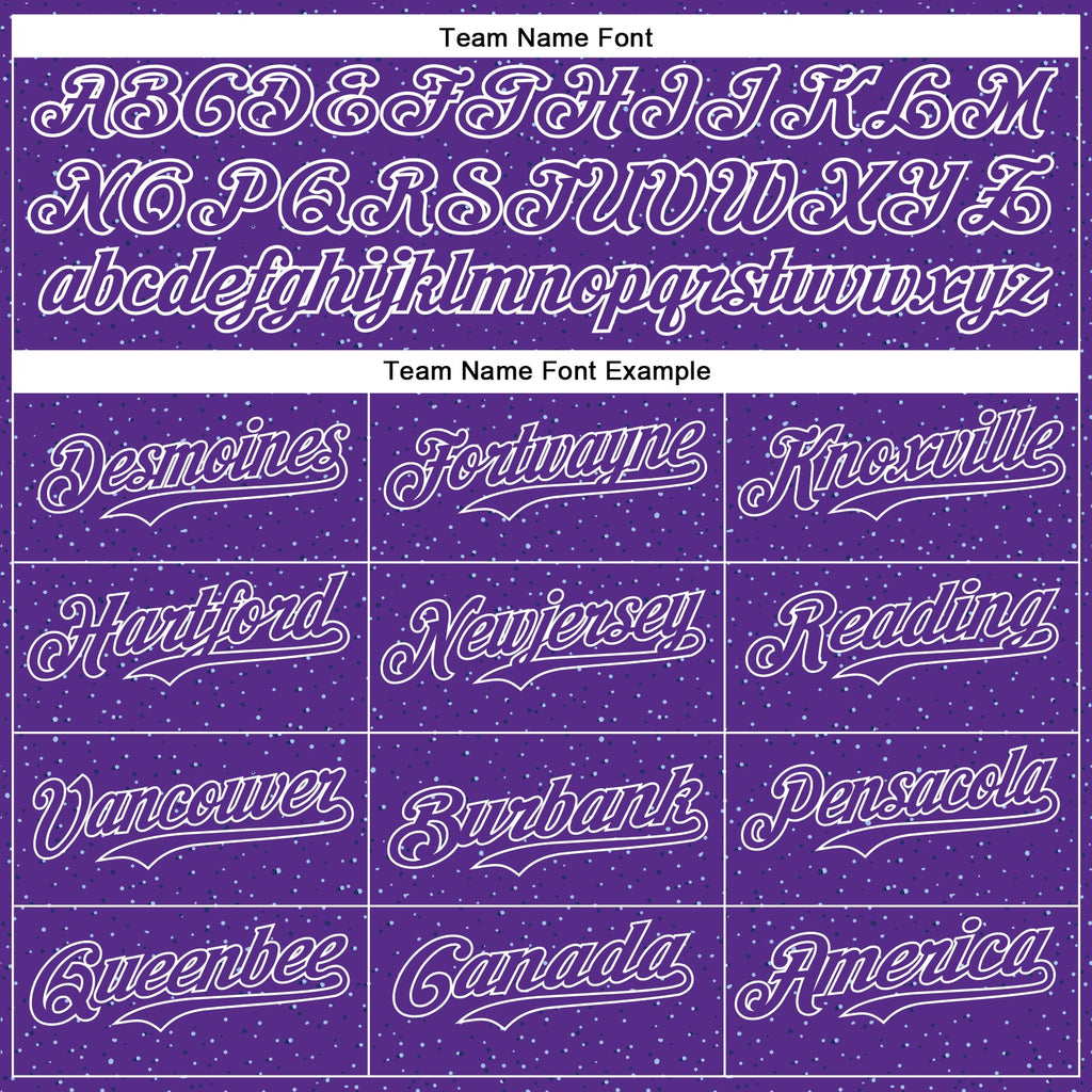 Custom Purple White 3D Pattern Design Dots Authentic Baseball Jersey