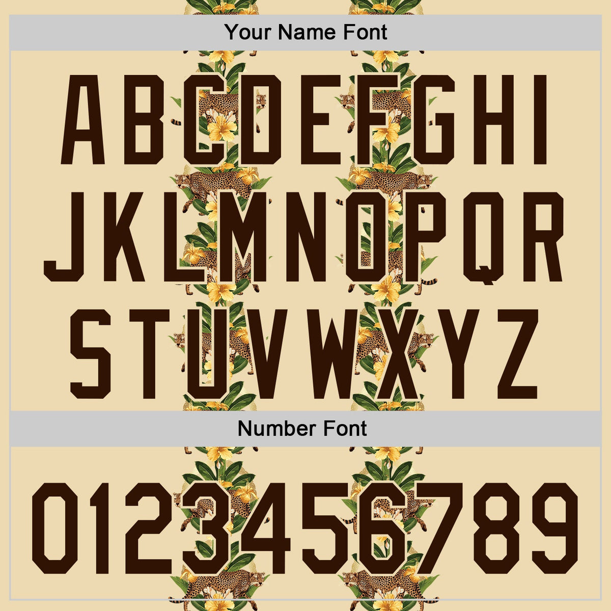 Custom Cream Brown 3D Tropical Hawaii Jungle Plant And Leopard Authentic Baseball Jersey