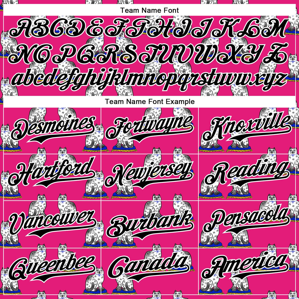 Custom Hot Pink Black-White 3D Emi Bee Staffordshire Cat Authentic Baseball Jersey