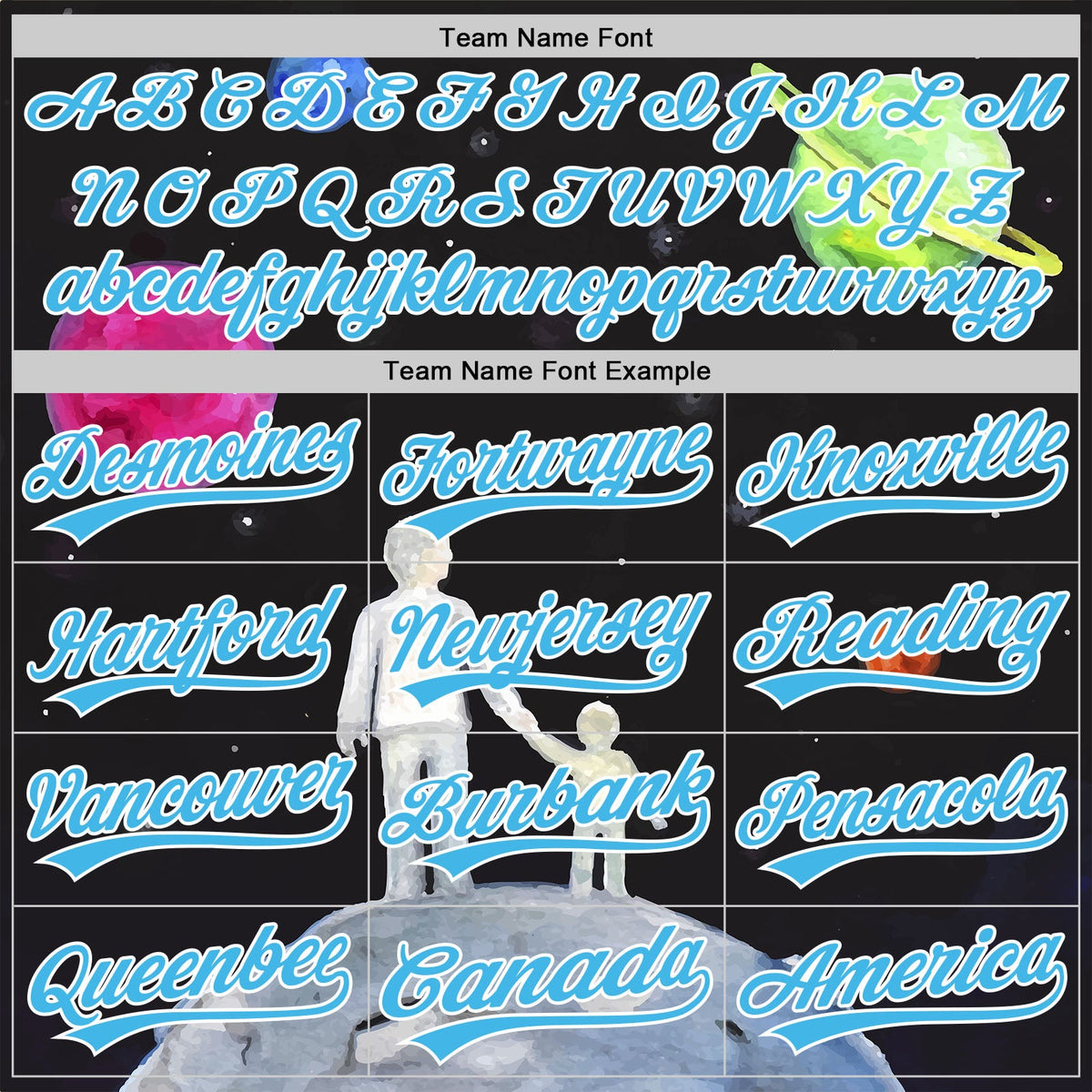 Custom Black Sky Blue-White 3D Pattern Design Father's Day Family Love Authentic Baseball Jersey