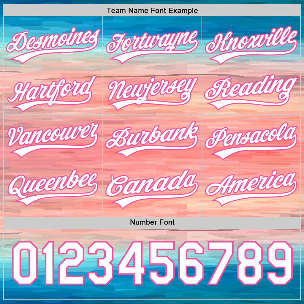 Custom Sky Blue White-Pink 3D Pattern Design Mother's Day Love Authentic Baseball Jersey