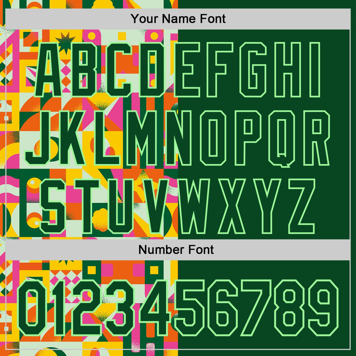 Custom Green Pea Green 3D Ambartive Abstract Shapes Pattern Authentic Baseball Jersey