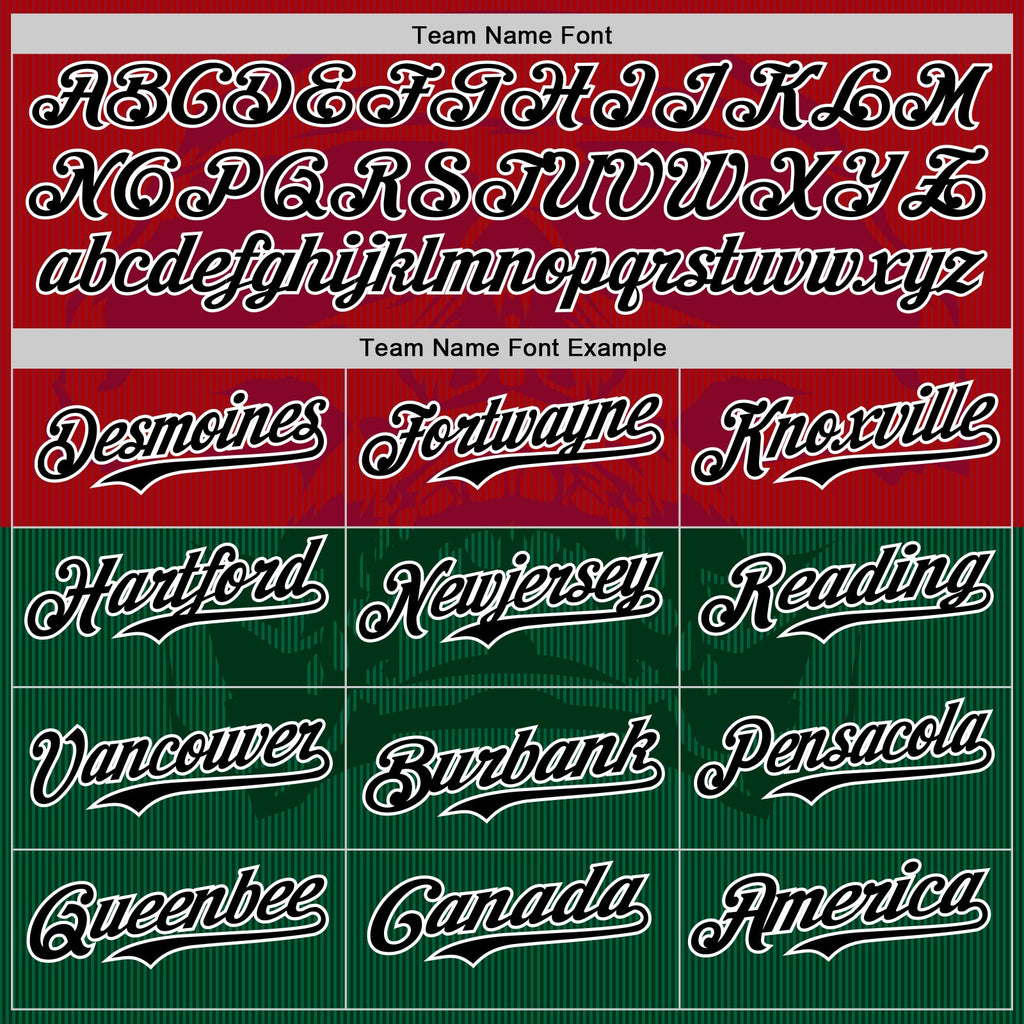 Custom Cardinal Black-Kelly Green 3D Mexico Authentic Baseball Jersey