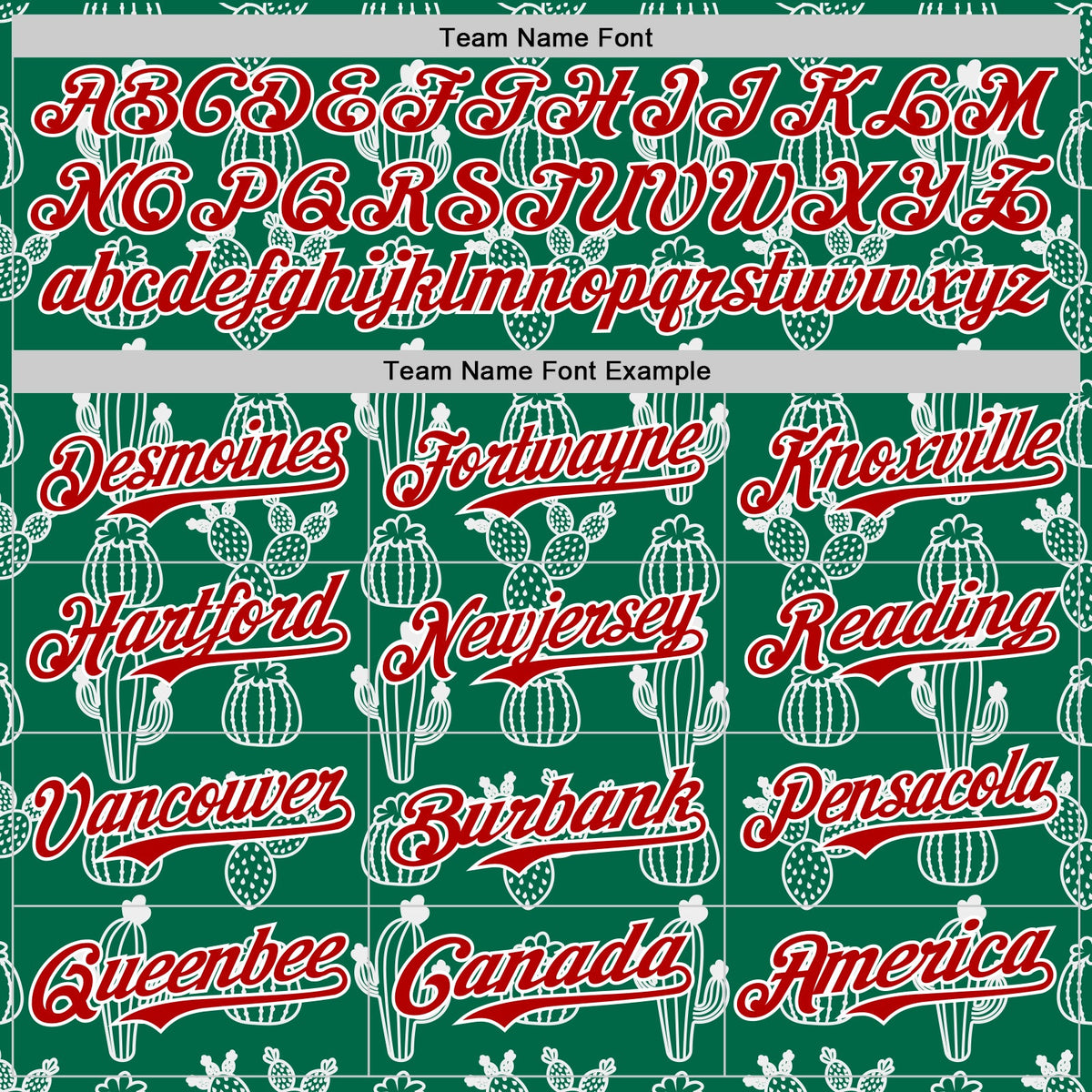 Custom Kelly Green Red-White 3D Mexican Cactus Authentic Baseball Jersey
