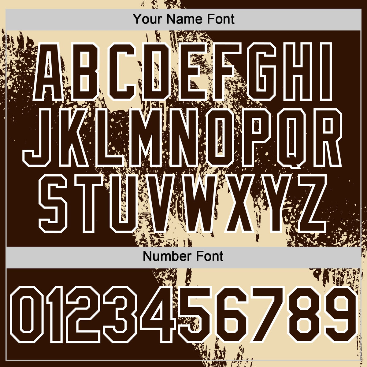 Custom Cream Brown-White 3D Pattern Design Abstract Brush Stroke Authentic Baseball Jersey