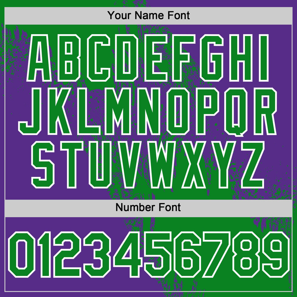 Custom Grass Green Purple-White 3D Pattern Design Abstract Brush Stroke Authentic Baseball Jersey