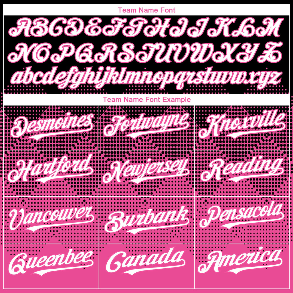 Custom Black White-Pink 3D Gradient Square Shape Authentic Baseball Jersey