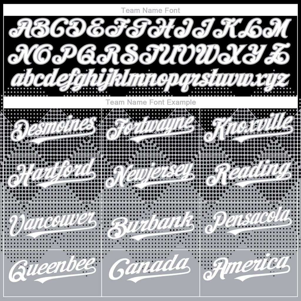 Custom Black White-Gray 3D Gradient Square Shape Authentic Baseball Jersey