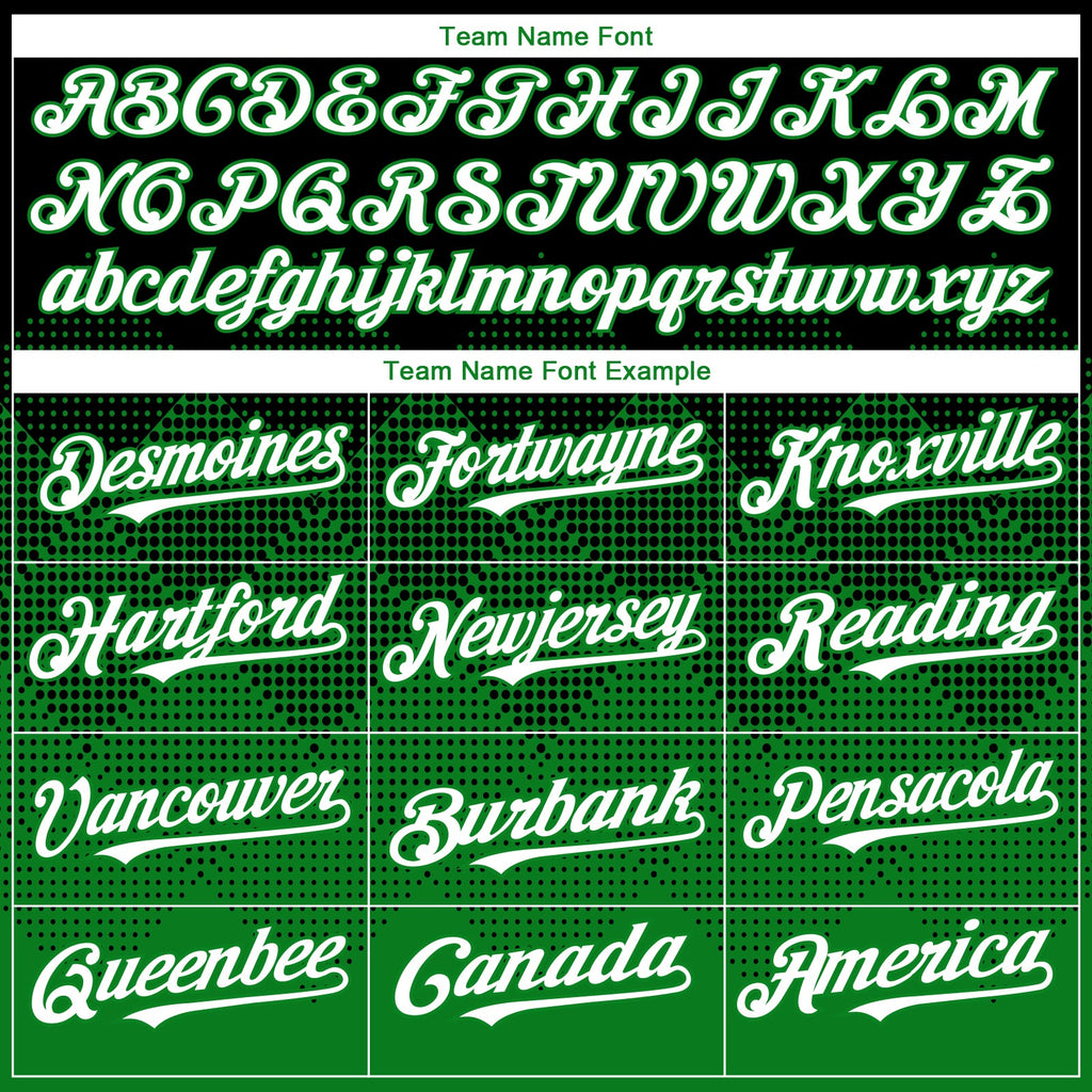 Custom Black White-Grass Green 3D Gradient Square Shape Authentic Baseball Jersey