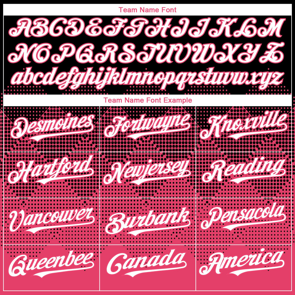 Custom Black White-Neon Pink 3D Gradient Square Shape Authentic Baseball Jersey