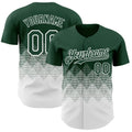 Custom Green White 3D Gradient Square Shape Authentic Baseball Jersey