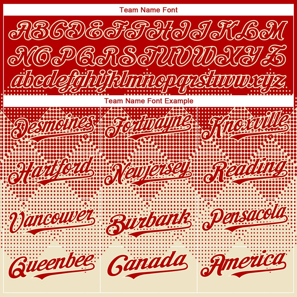 Custom Red Cream 3D Gradient Square Shape Authentic Baseball Jersey