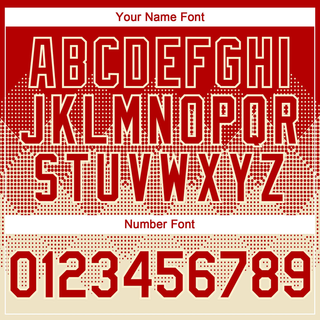 Custom Red Cream 3D Gradient Square Shape Authentic Baseball Jersey