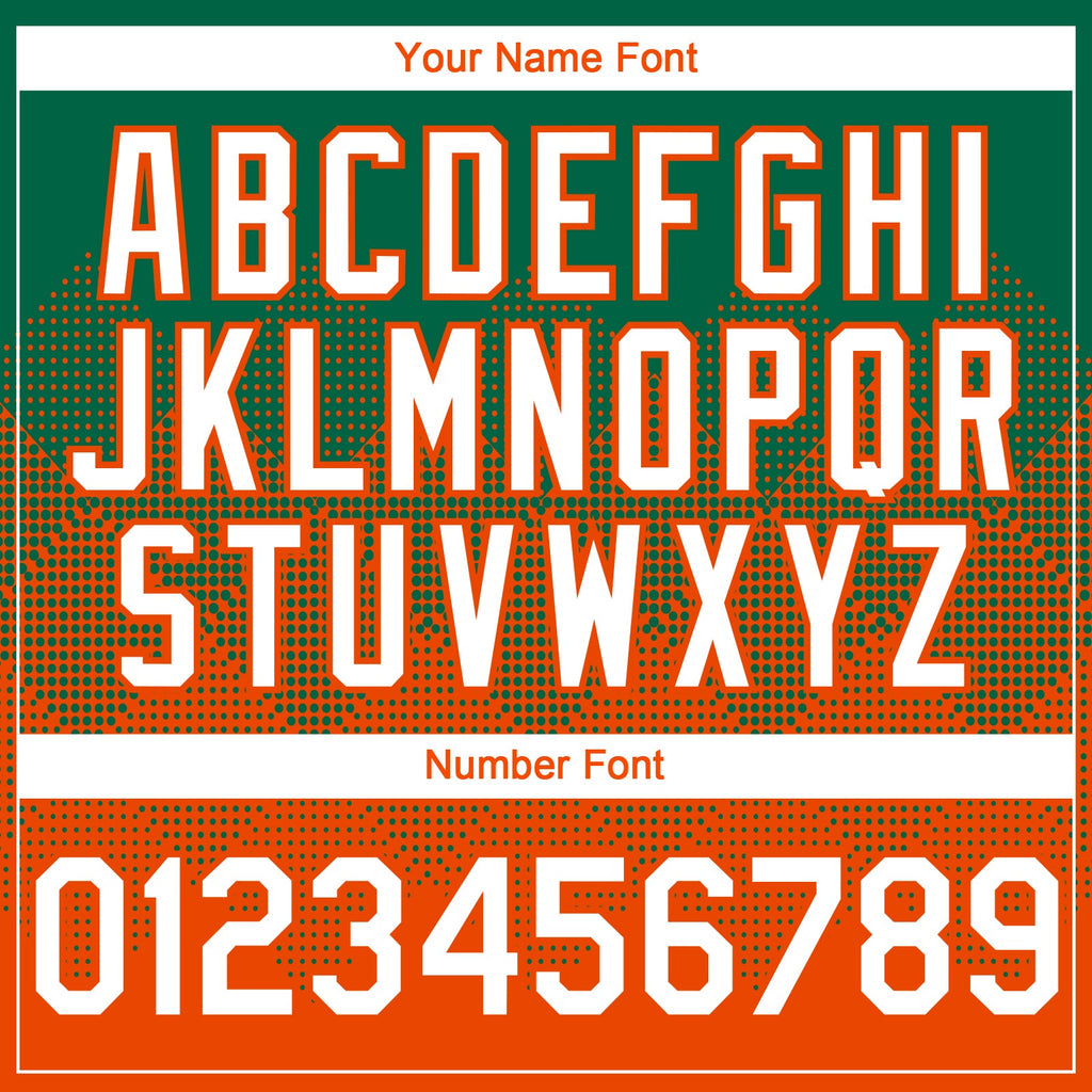 Custom Kelly Green White-Orange 3D Gradient Square Shape Authentic Baseball Jersey
