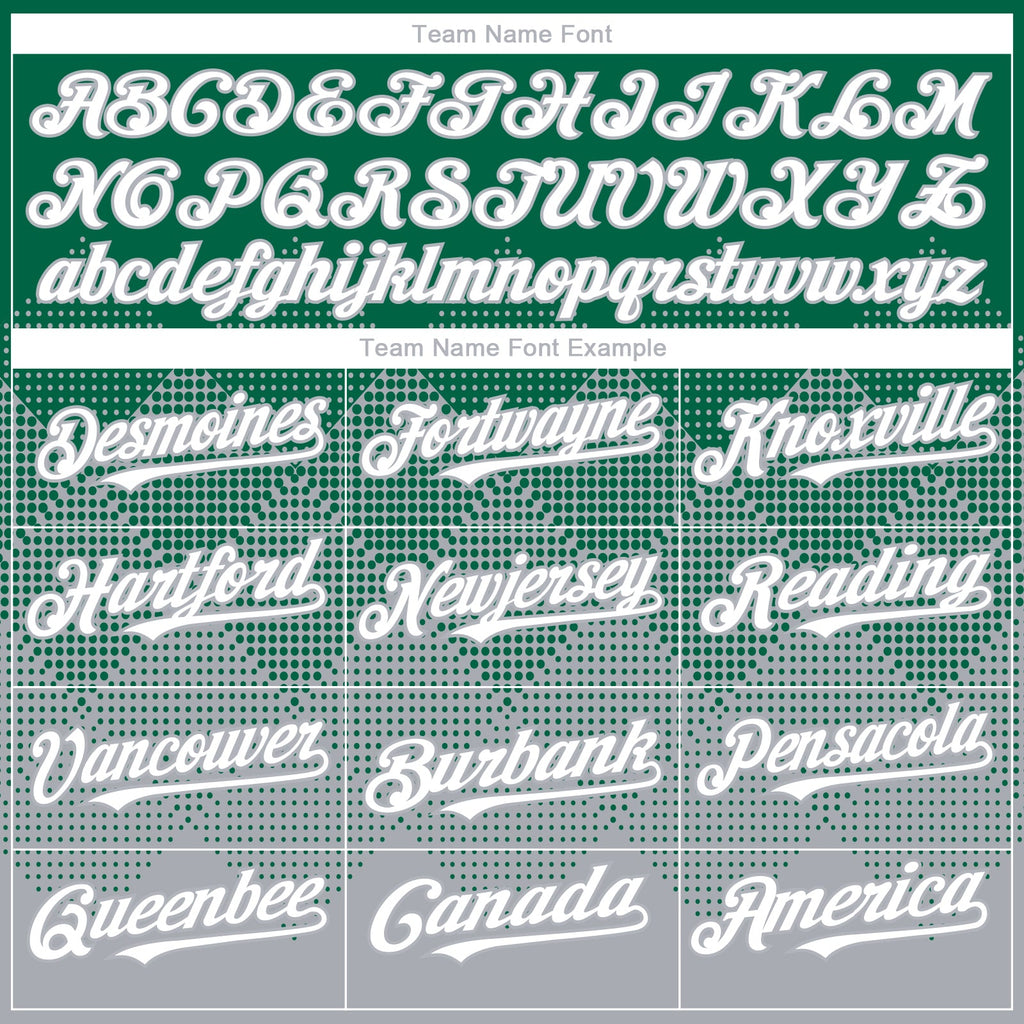 Custom Kelly Green White-Gray 3D Gradient Square Shape Authentic Baseball Jersey