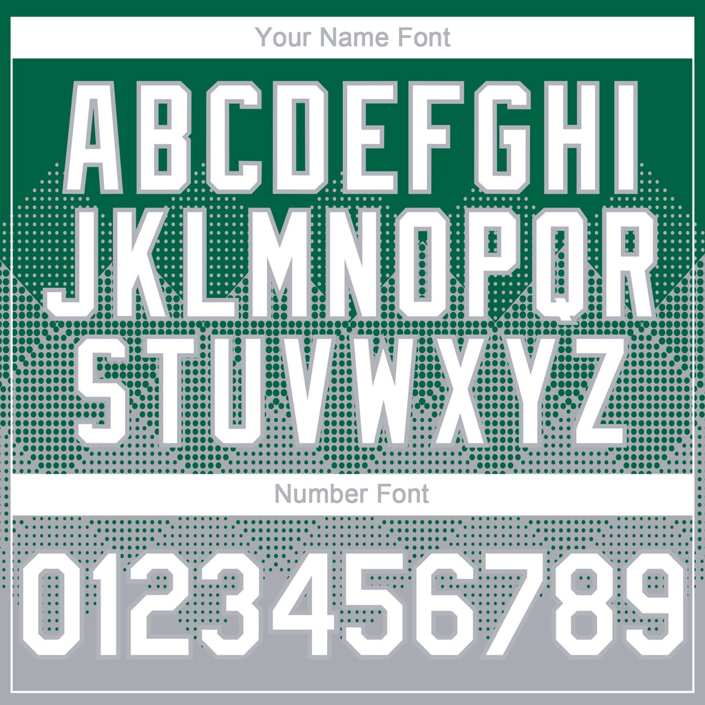 Custom Kelly Green White-Gray 3D Gradient Square Shape Authentic Baseball Jersey