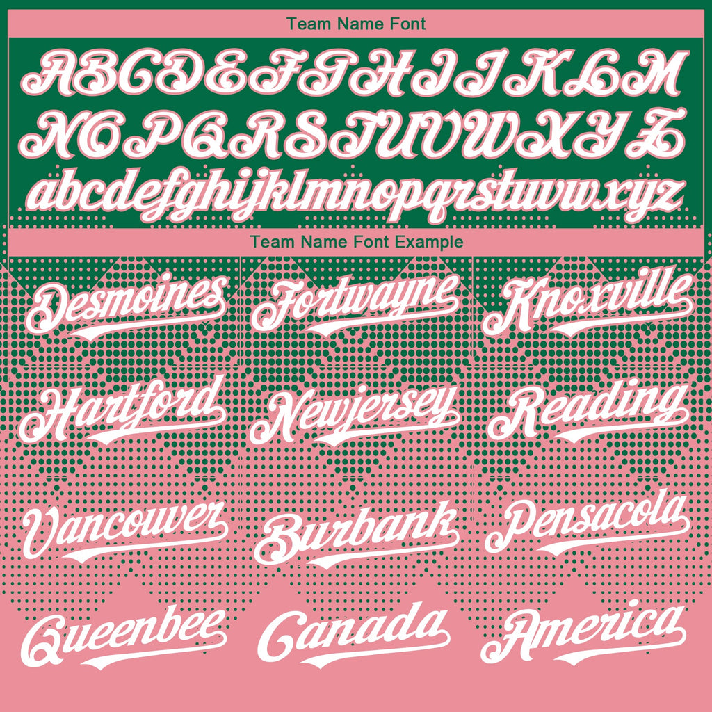 Custom Kelly Green White-Medium Pink 3D Gradient Square Shape Authentic Baseball Jersey