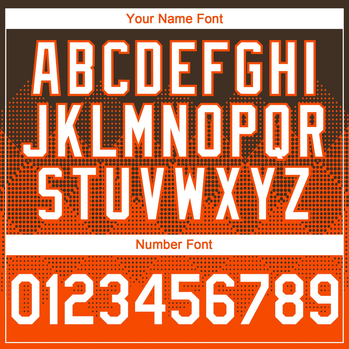 Custom Brown White-Orange 3D Gradient Square Shape Authentic Baseball Jersey