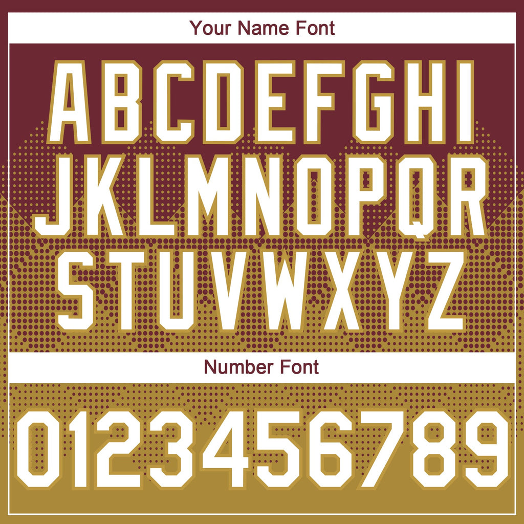 Custom Burgundy White-Old Gold 3D Gradient Square Shape Authentic Baseball Jersey