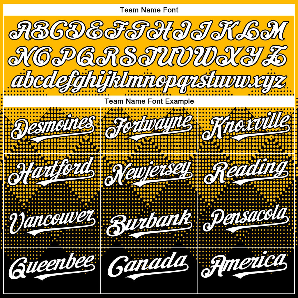 Custom Gold White-Black 3D Gradient Square Shape Authentic Baseball Jersey