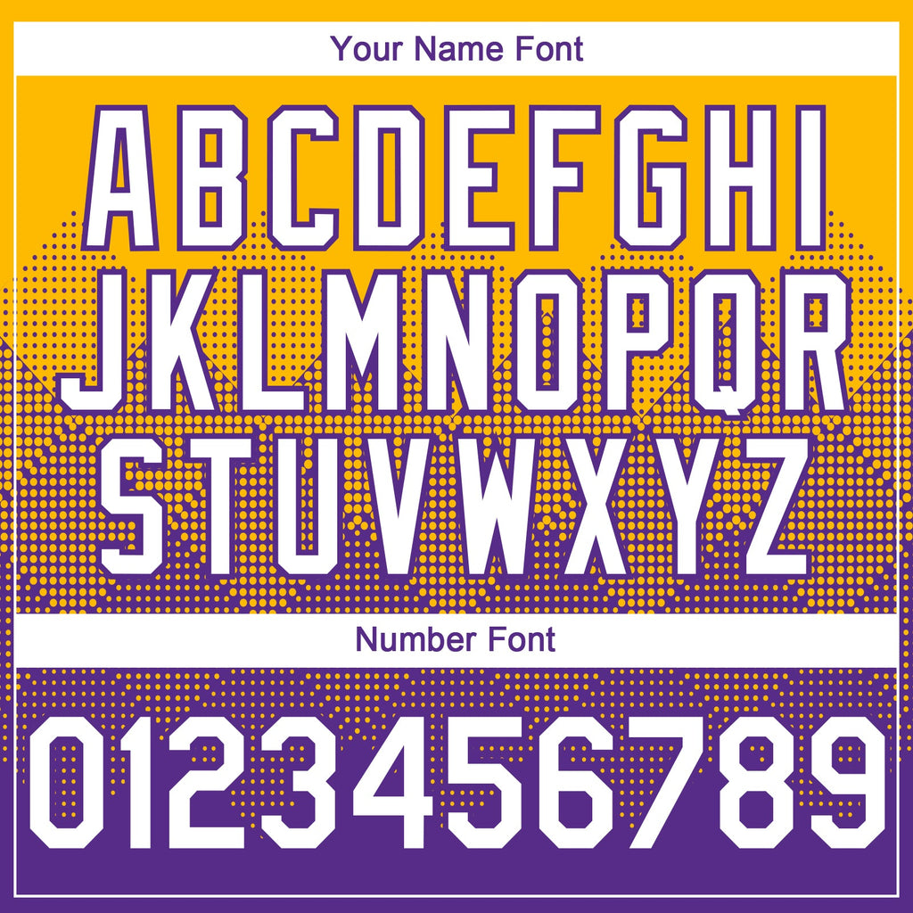 Custom Gold White-Purple 3D Gradient Square Shape Authentic Baseball Jersey