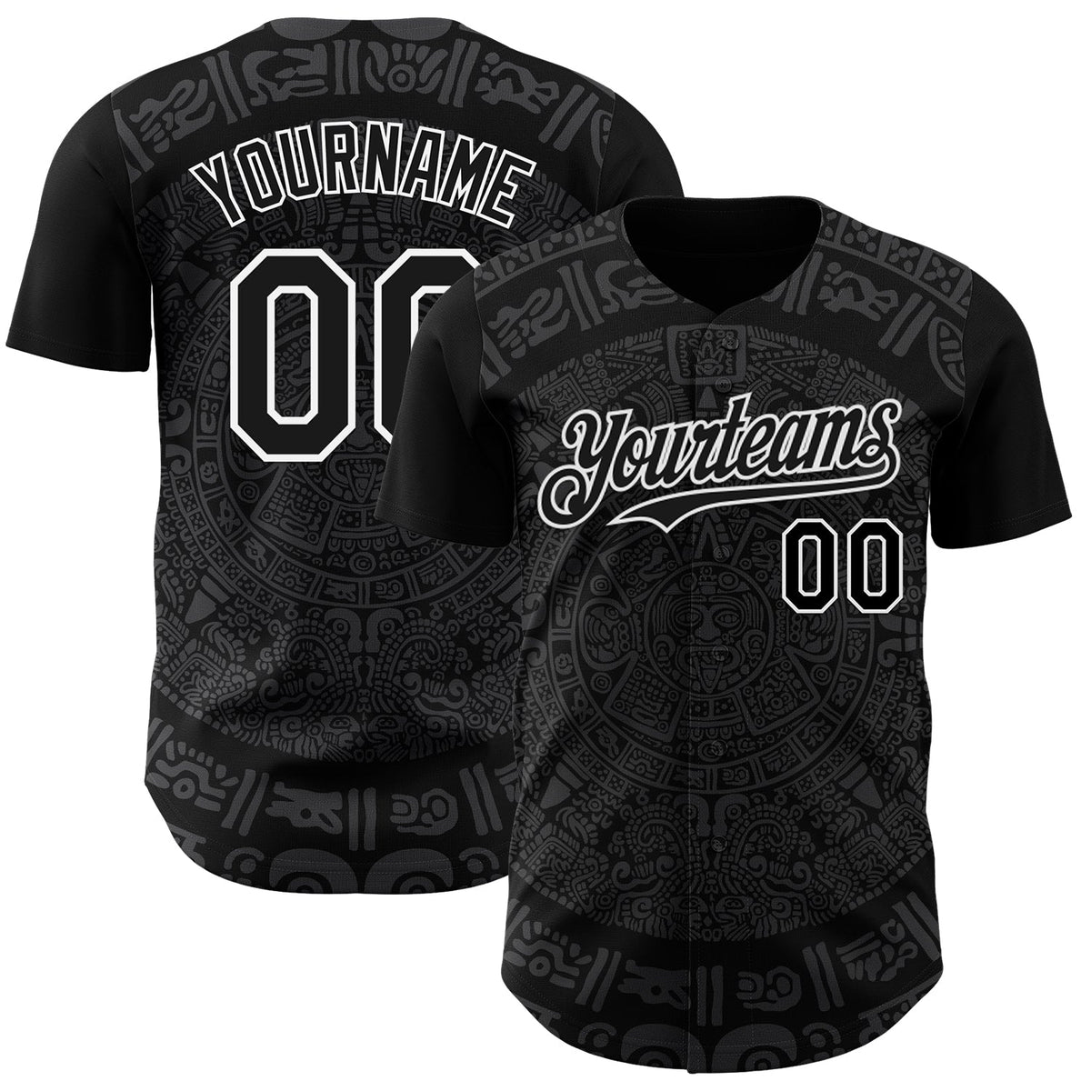 Custom Black Gray-White 3D Mexico Authentic Baseball Jersey
