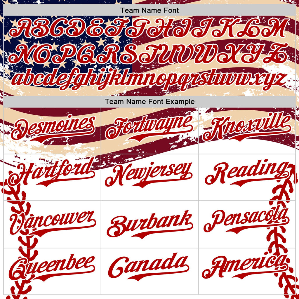 Custom White Red-Royal 3D Patriotic American Flag Authentic Baseball Jersey
