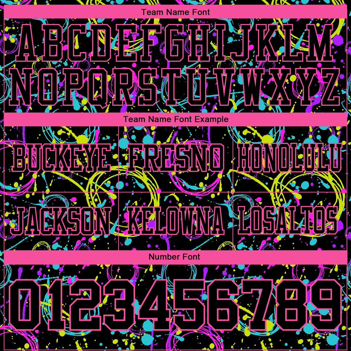 Custom Graffiti Pattern Black-Pink 3D Pattern Neon Splash Authentic Football Jersey
